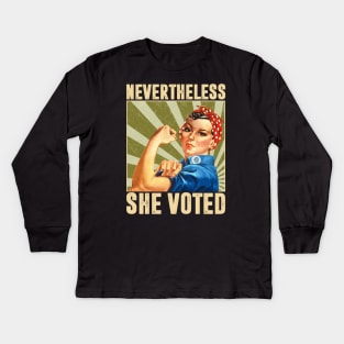 Nevertheless She Voted Feminist 2020 Kids Long Sleeve T-Shirt